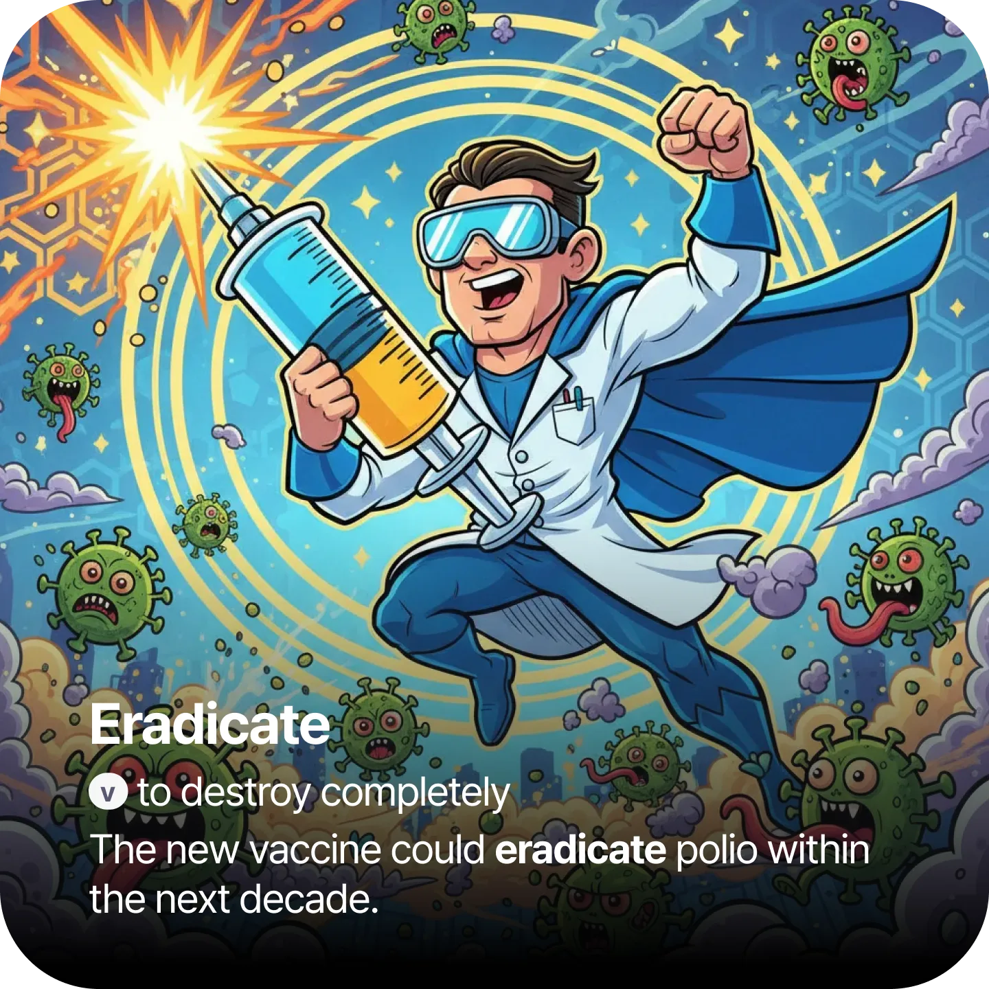 GRE vocabulary flashcard showing image-based learning for advanced word 1