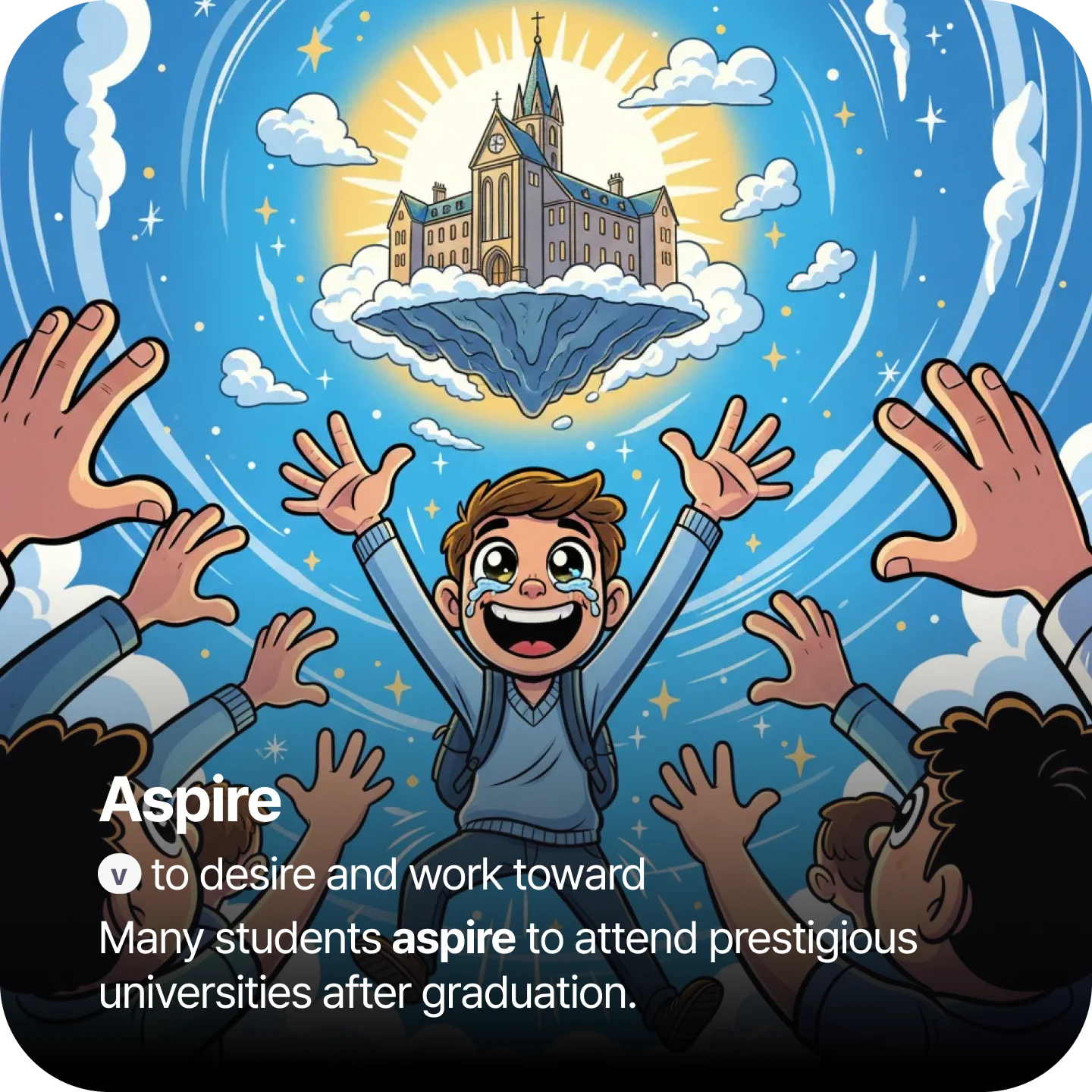 GRE vocabulary flashcard showing image-based learning for advanced word 3