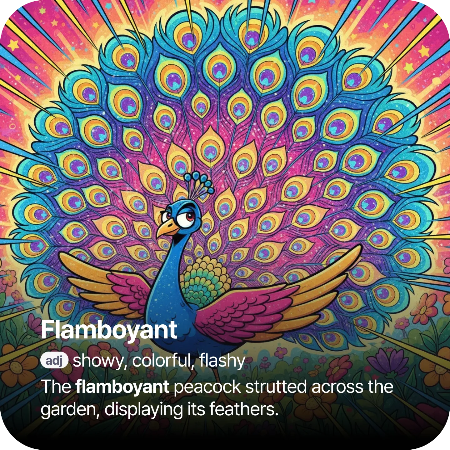 GRE vocabulary flashcard showing image-based learning for advanced word 6